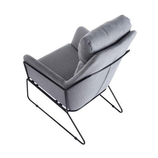 Butaca de tejido y metal en gris y negro, 72 x 90 x 107 cm | Sintra