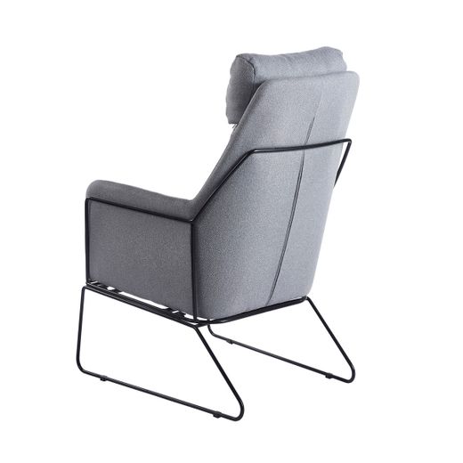 Butaca de tejido y metal en gris y negro, 72 x 90 x 107 cm | Sintra