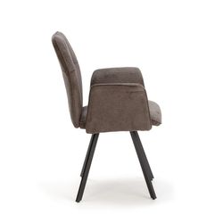 Fabric and metal armchair in gray and black, 62 x 60 x 89 cm | Mary