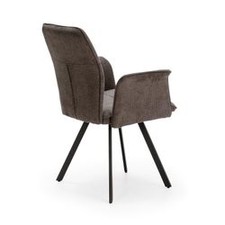 Fabric and metal armchair in gray and black, 62 x 60 x 89 cm | Mary