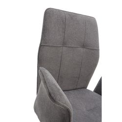 Fabric and metal armchair in gray and black, 62 x 60 x 89 cm | Mary