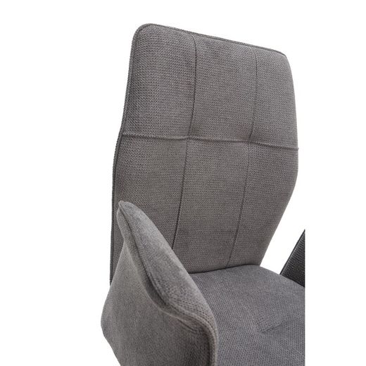 Fabric and metal armchair in gray and black, 62 x 60 x 89 cm | Mary