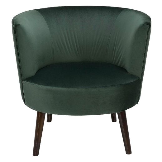 Butaca de terciopelo verde, 78x75x77 cm
