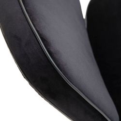 Velvet and black iron armchair, 86 x 70 x 70 cm