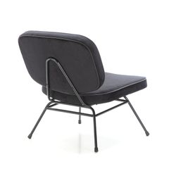 Velvet and black iron armchair, 86 x 70 x 70 cm