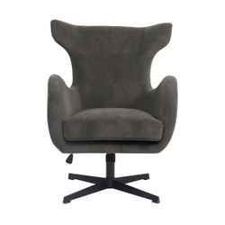 Butaca giratoria de tejido y metal en gris, 77,5 x 85,5 x 100 cm | Munich