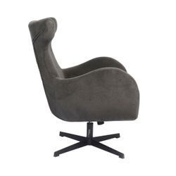 Butaca giratoria de tejido y metal en gris, 77,5 x 85,5 x 100 cm | Munich
