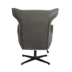 Butaca giratoria de tejido y metal en gris, 77,5 x 85,5 x 100 cm | Munich