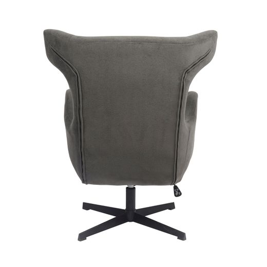 Butaca giratoria de tejido y metal en gris, 77,5 x 85,5 x 100 cm | Munich