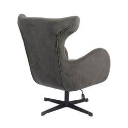 Butaca giratoria de tejido y metal en gris, 77,5 x 85,5 x 100 cm | Munich