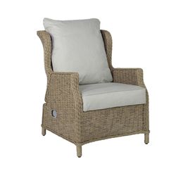 Relaxsessel aus Aluminium und synthetischem Rattan in Natur, 68 x 87 x 111 cm | Oregon