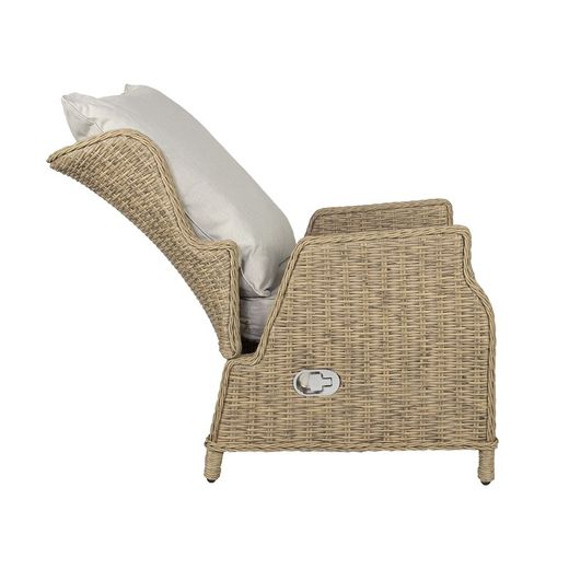 Relaxsessel aus Aluminium und synthetischem Rattan in Natur, 68 x 87 x 111 cm | Oregon