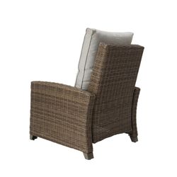 Outdoor relax armchair in aluminum and synthetic rattan in brown, 92 x 78 x 108 cm | Brent