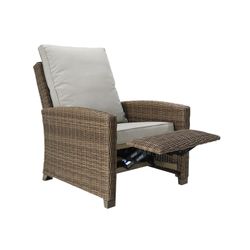 Outdoor relax armchair in aluminum and synthetic rattan in brown, 92 x 78 x 108 cm | Brent