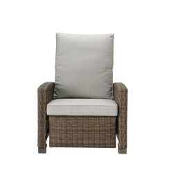 Outdoor relax armchair in aluminum and synthetic rattan in brown, 92 x 78 x 108 cm | Brent
