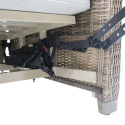 Outdoor relax armchair in aluminum and synthetic rattan in brown, 92 x 78 x 108 cm | Brent