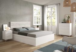 Κεφαλάρι με 2 κομοδίνα σε γκρι/λευκό ξύλο, 240x33,5x101 cm | ΓΛΥΚΟΣ