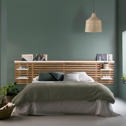 Pine headboard in natural and white, 240 x 23,4 x 61,9 cm | Nidra