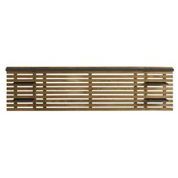 Cabeceira de cama em pinho natural e preto, 240 x 23,4 x 61,9 cm | Nidra