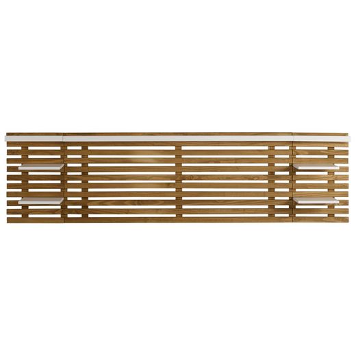 Tête de lit en pin naturel et blanc, 240 x 23,4 x 61,9 cm | Nidra