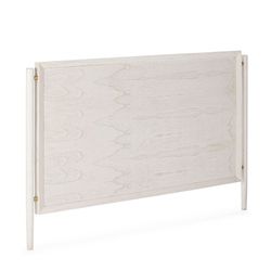 Hoofdeinde van wit/goud metaal en hout, 160 x 6 x 110 cm