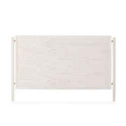 Hoofdeinde van wit/goud metaal en hout, 160 x 6 x 110 cm