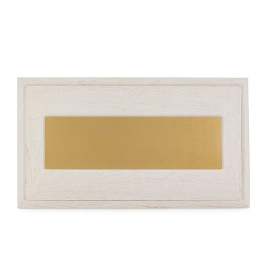 Kopfteil aus Metall und Holz in Weiß/Gold, 160 x 8 x 90 cm | Luxus