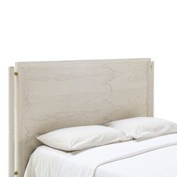 Kopfteil aus Metall und Holz in Weiß/Gold, 190 x 6 x 110 cm