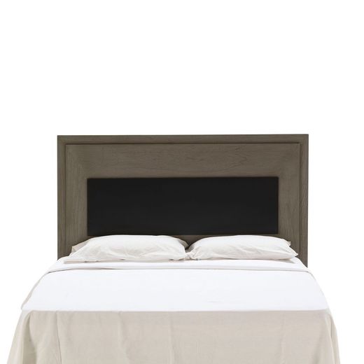 Cabecero de madera y metal gris/negro, 160 x 8 x 90 cm | Lux