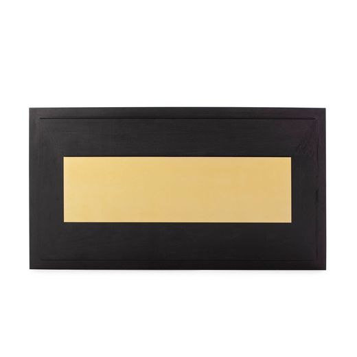 Czarno-złoty zagłówek z metalu i drewna, 160 x 8 x 90 cm | luksus