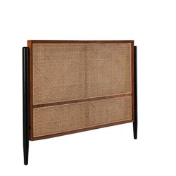 Mehrfarbiges Kopfteil aus Rattan und Holz, 160 x 6 x 110 cm