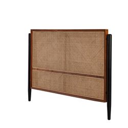 Mehrfarbiges Kopfteil aus Rattan und Holz, 160 x 6 x 110 cm