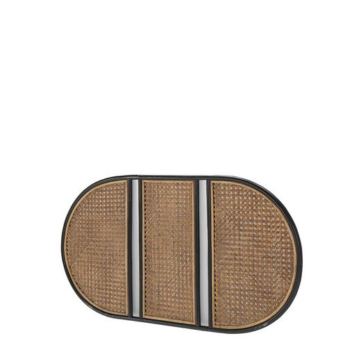 Testata letto in rattan naturale/nero, 160x3x90 cm