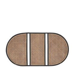 Testata letto in rattan naturale/nero, 160x3x90 cm