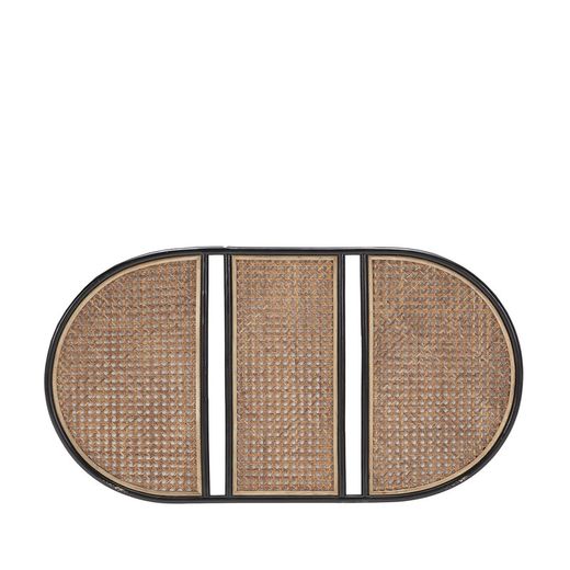 Testata letto in rattan naturale/nero, 160x3x90 cm
