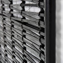 Kopfteil aus Korbgeflecht und schwarzem Metall, 160 x 3 x 90 cm