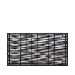 Kopfteil aus Korbgeflecht und schwarzem Metall, 160 x 3 x 90 cm