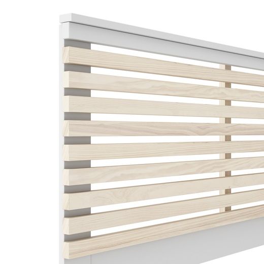 Sänggavel i vit och naturlig furu, 146 x 5 x 100 cm | Campus