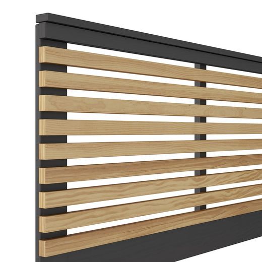 Κεφαλάρι από πεύκο σε φυσικό και μαύρο, 163 x 5 x 100 cm | lavis