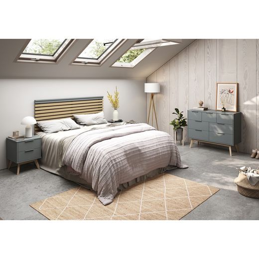 Kopfteil aus Kiefernholz in Grün und Natur, 163 x 5 x 100 cm | Stephanie