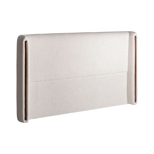 Cabecero de tejido de poliéster en blanco roto, 215 x 22 x 114 cm | Vilde