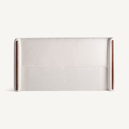 Cabecero de tejido de poliéster en blanco roto, 215 x 22 x 114 cm | Vilde