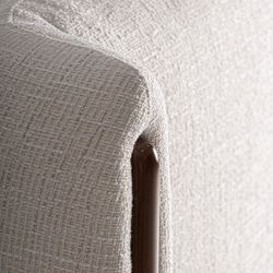 Cabecero de tejido de poliéster en blanco roto, 215 x 22 x 114 cm | Vilde