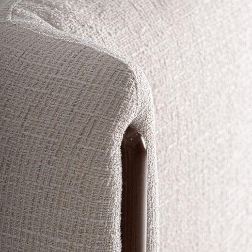 Cabecero de tejido de poliéster en blanco roto, 215 x 22 x 114 cm | Vilde