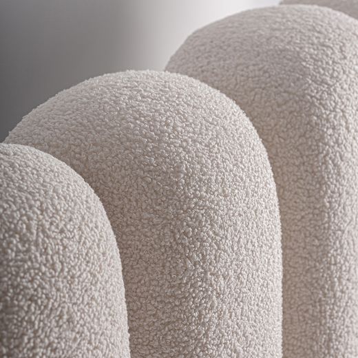 Cabecero de tejido de poliéster en crema , 323 x 17,5 x 115 cm | Mier