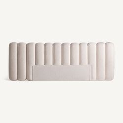 Cabecero de tejido de poliéster en crema , 323 x 17,5 x 115 cm | Mier