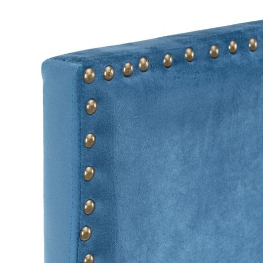 Fluwelen hoofdbord in blauw, 160 x 6 x 60 cm