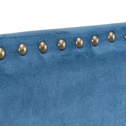 Fluwelen hoofdbord in blauw, 160 x 6 x 60 cm