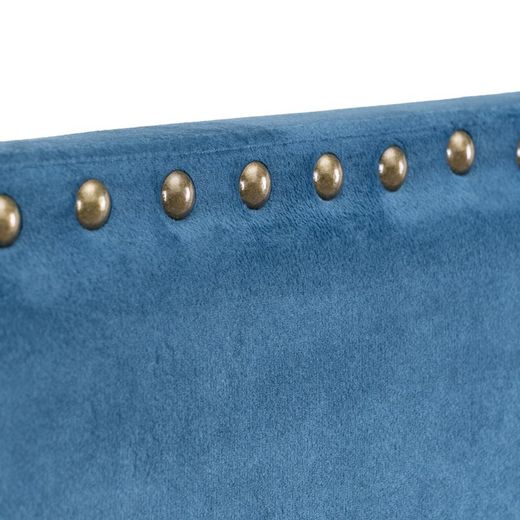 Fluwelen hoofdbord in blauw, 160 x 6 x 60 cm