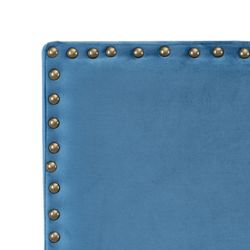 Fluwelen hoofdbord in blauw, 160 x 6 x 60 cm